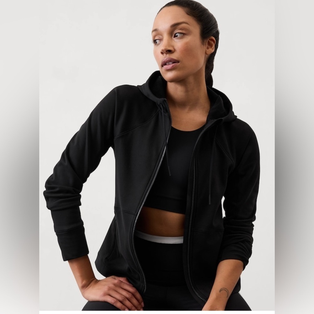 NWT Athleta Unstoppable Full Zip Black Jacket Size L/P (#818765)